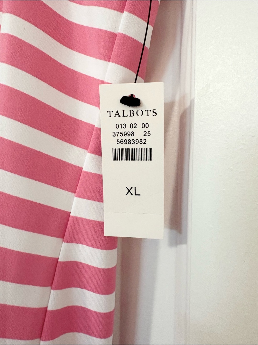 NWT Talbots Pink & White Striped V-Neck Sleeveless Tank - Picture 5 of 5